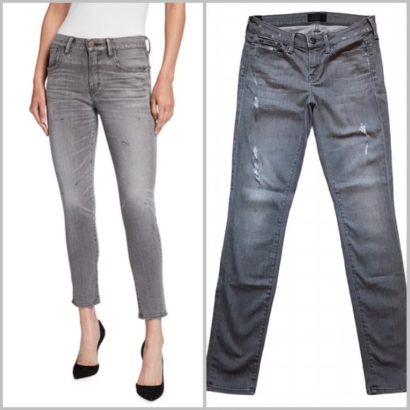 Vince Dylan Skinny Destructed Dark Gray Jeans - Picture 2 of 14